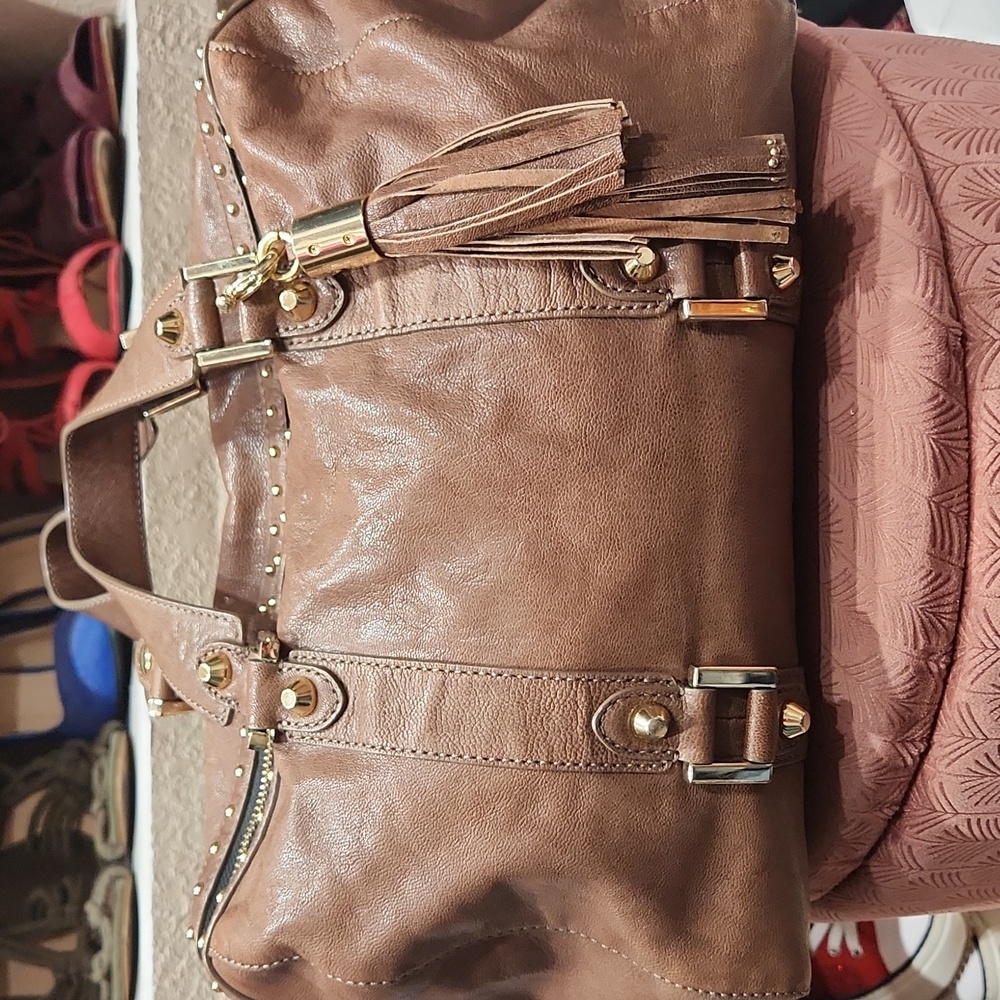 Juicy Couture brown Leather satchel taupe leather bag